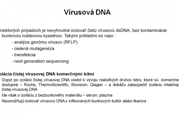 Izolácia DNA vo virológii – 3