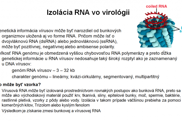 Izolácia RNA vo virológii – 1