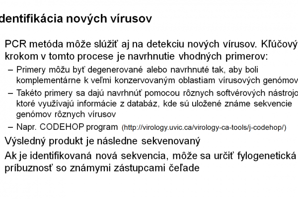 Využitie PCR vo virológii – 3