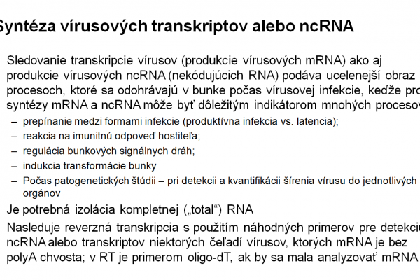 Využitie PCR vo virológii – 5